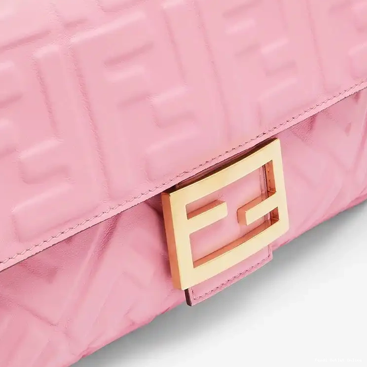 Affordable In Bag Medium Nappa Leather Motif Baguette Fendi Pink FF 0510